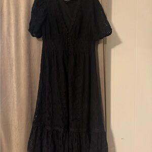 Elegant Black Lace Maxi Dress